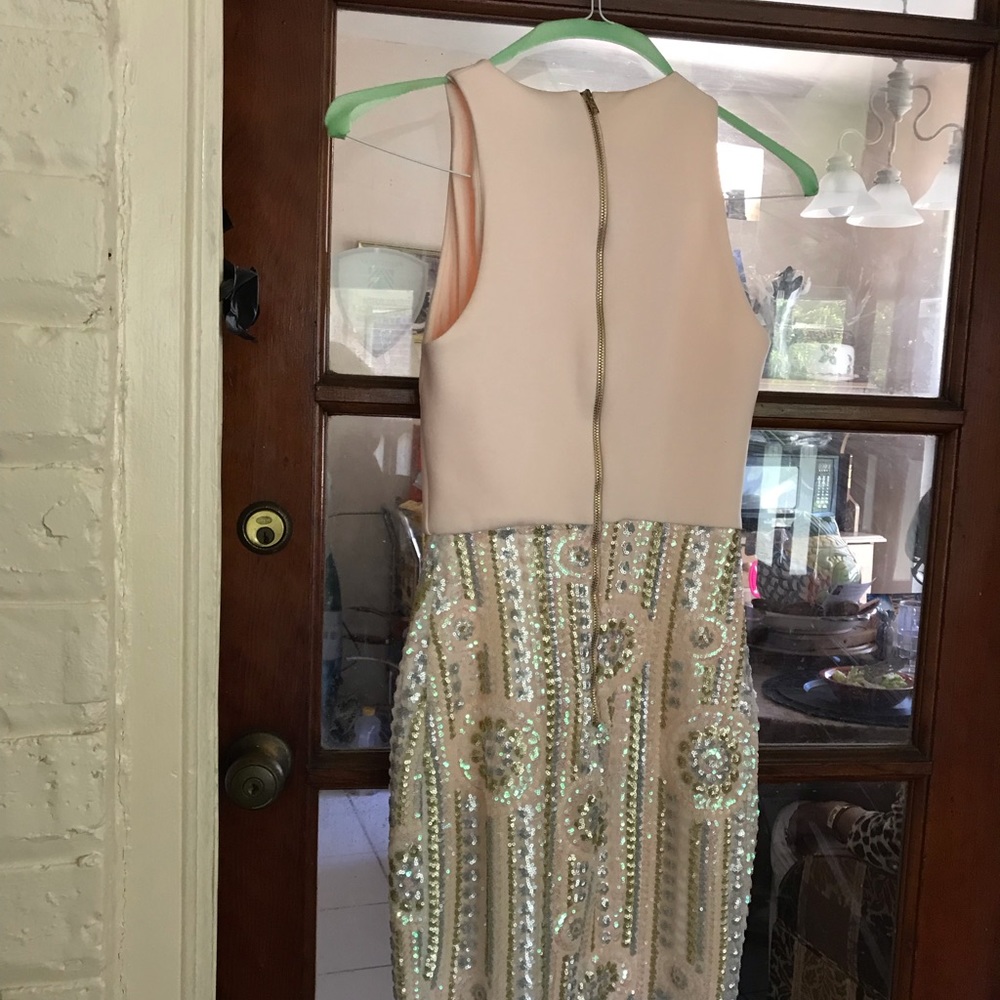 Bnwot ASOS Pink scuba w/ sequin dress size 2 - Picture 2 of 2